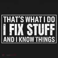 That's What I Do I Fix Stuff And I Know Things Funny Saying Gift USA-Made Doggie Bandana thumb 2