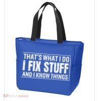 That's What I Do I Fix Stuff And I Know Things Funny Saying Gift Tote Bag thumb 3
