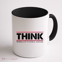 Think While It's Still Legal Distressed Coffee Mug thumb 1