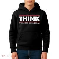 Think While It's Still Legal Distressed Kids Hoodie thumb 4