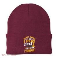 Thats What I Do I Play Chess And I Know Things Funny Chessboard Set King Beanie thumb 0