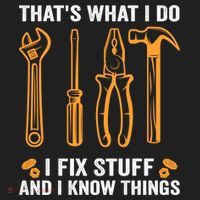 That's What I Do I Fix Stuff And I Know Things Funny Saying Funny Gift Beanie thumb 2