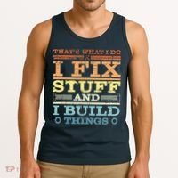 THAT'S WHAT I DO I FIX STUFF AND I BUILD THINGS WEATHERED Tank Top thumb 3