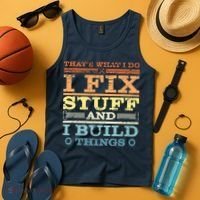 THAT'S WHAT I DO I FIX STUFF AND I BUILD THINGS WEATHERED Tank Top thumb 4