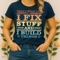 THAT'S WHAT I DO I FIX STUFF AND I BUILD THINGS WEATHERED Women's T-Shirt thumb 2