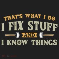 That's What I Do I Fix Stuff And I Know Things Funny Saying Beanie thumb 2