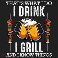That's What I Do I Drink I Grill And Know Things BBQ Beer Hat thumb 2
