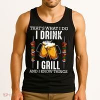 That's What I Do I Drink I Grill And Know Things BBQ Beer Tank Top thumb 3