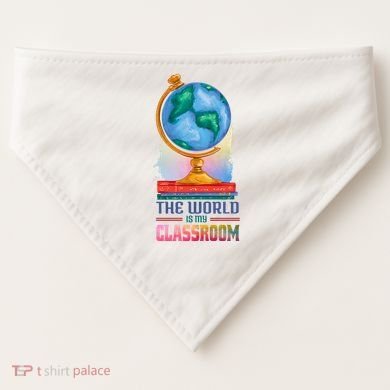 The World Is My Classroom Globe USA-Made Doggie Bandana