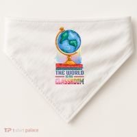 The World Is My Classroom Globe USA-Made Doggie Bandana thumb 0