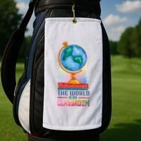 The World Is My Classroom Globe Golf Towel thumb 2