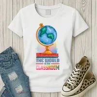 The World Is My Classroom Globe Women's T-Shirt thumb 3