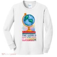 The World Is My Classroom Globe Kids Long Sleeve Shirt thumb 0