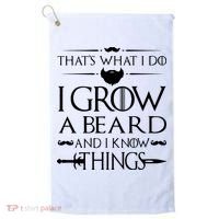 That's What I Do I Grow A Beard And I Know Things Love Beard Golf Towel thumb 0
