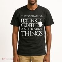 Thats What I Do I Drink Coffee And I Know Things Tall T-Shirt thumb 2
