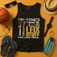 That's What I Do I Fix Stuff And I Know Things Funny Saying Tank Top thumb 4