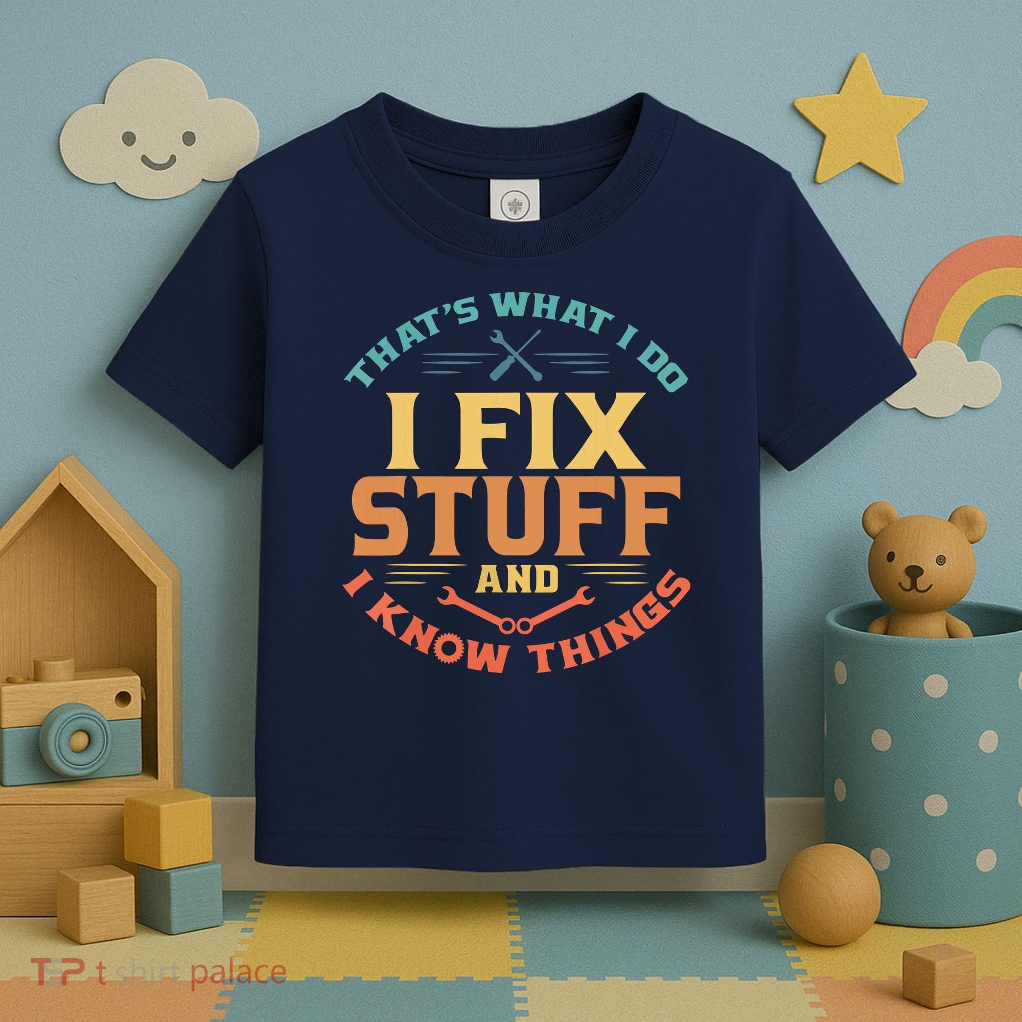 That's What I Do I Fix Stuff And I Know Things Funny Dad Toddler T-Shirt