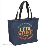 That's What I Do I Fix Stuff And I Know Things Funny Dad Tote Bag thumb 2
