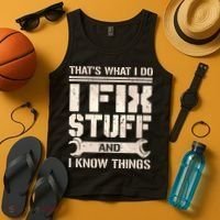That's What I Do I Fix Stuff And I Know Things Tank Top thumb 4