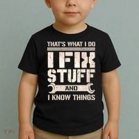 That's What I Do I Fix Stuff And I Know Things Toddler T-Shirt thumb 2