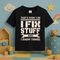 That's What I Do I Fix Stuff And I Know Things Toddler T-Shirt thumb 3