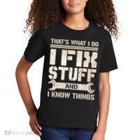 That's What I Do I Fix Stuff And I Know Things Kids T-Shirt thumb 2