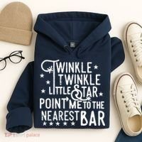 Twinkle Little Star Point Me To The Nearest Bar Hoodie thumb 4