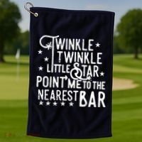 Twinkle Little Star Point Me To The Nearest Bar Golf Towel thumb 1