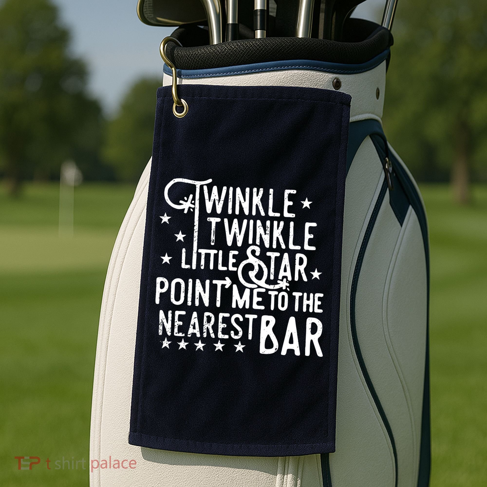Twinkle Little Star Point Me To The Nearest Bar Golf Towel