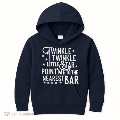 Twinkle Little Star Point Me To The Nearest Bar Kids Hoodie