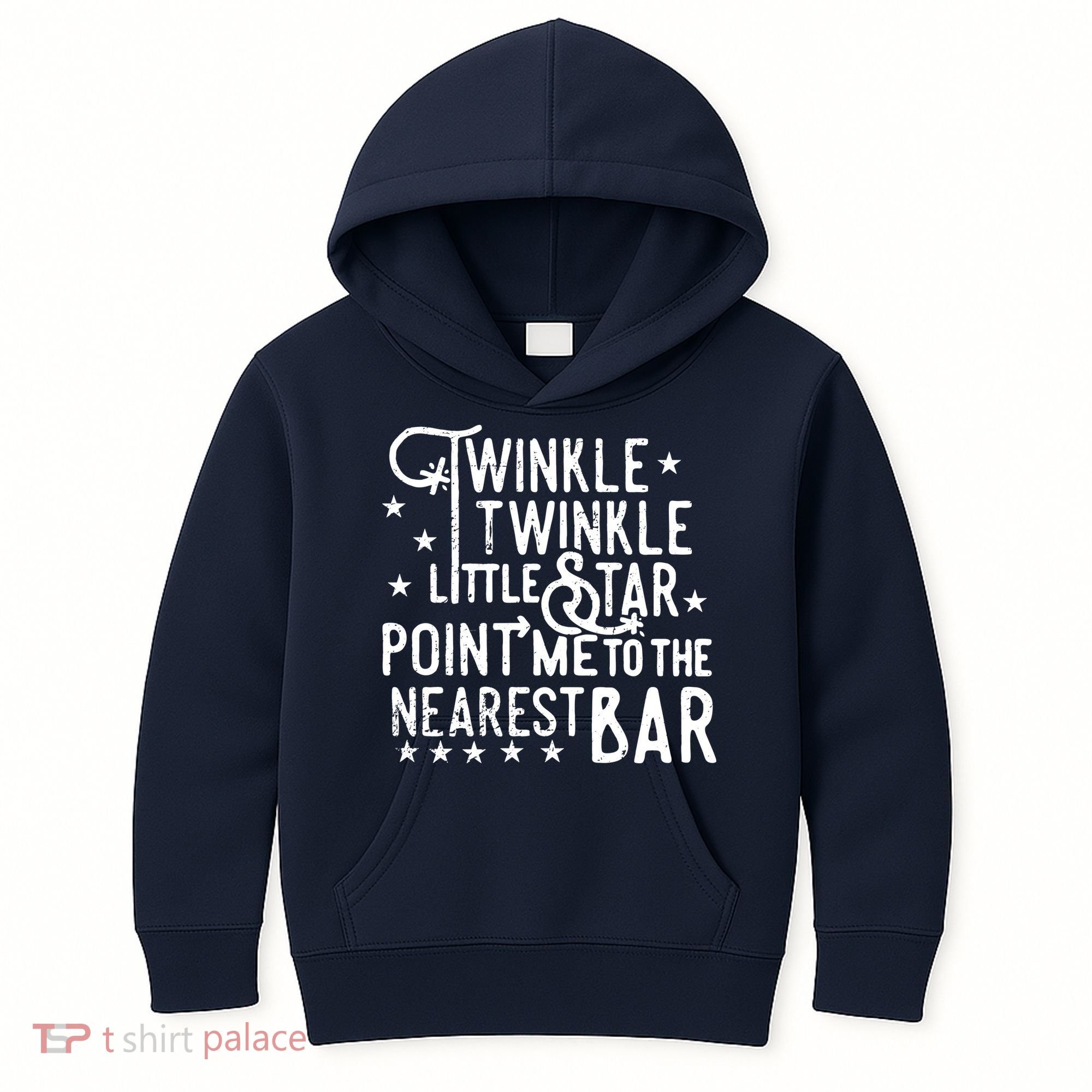 Twinkle Little Star Point Me To The Nearest Bar Kids Hoodie