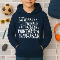 Twinkle Little Star Point Me To The Nearest Bar Kids Hoodie thumb 2