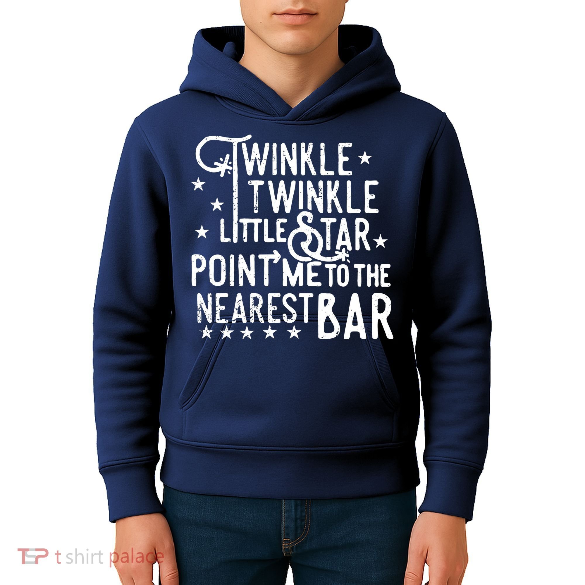 Twinkle Little Star Point Me To The Nearest Bar Kids Hoodie