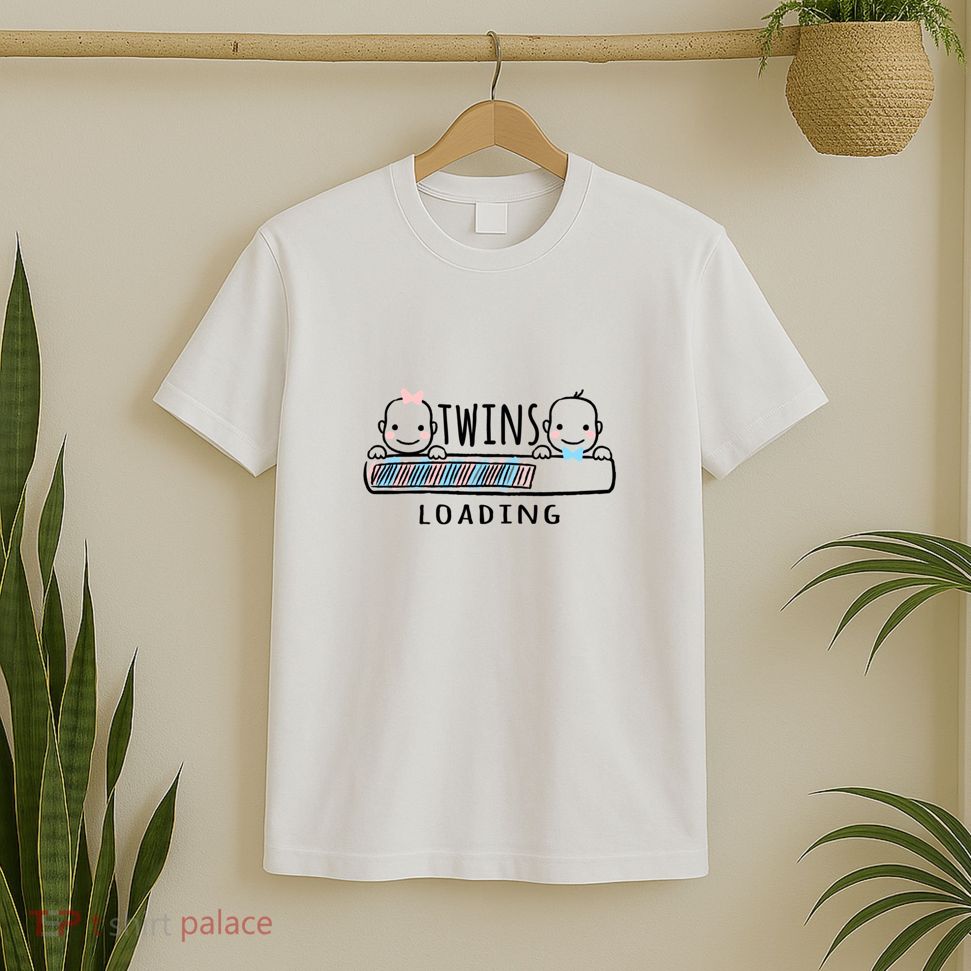 Twins loading cute twin mother  T-Shirt