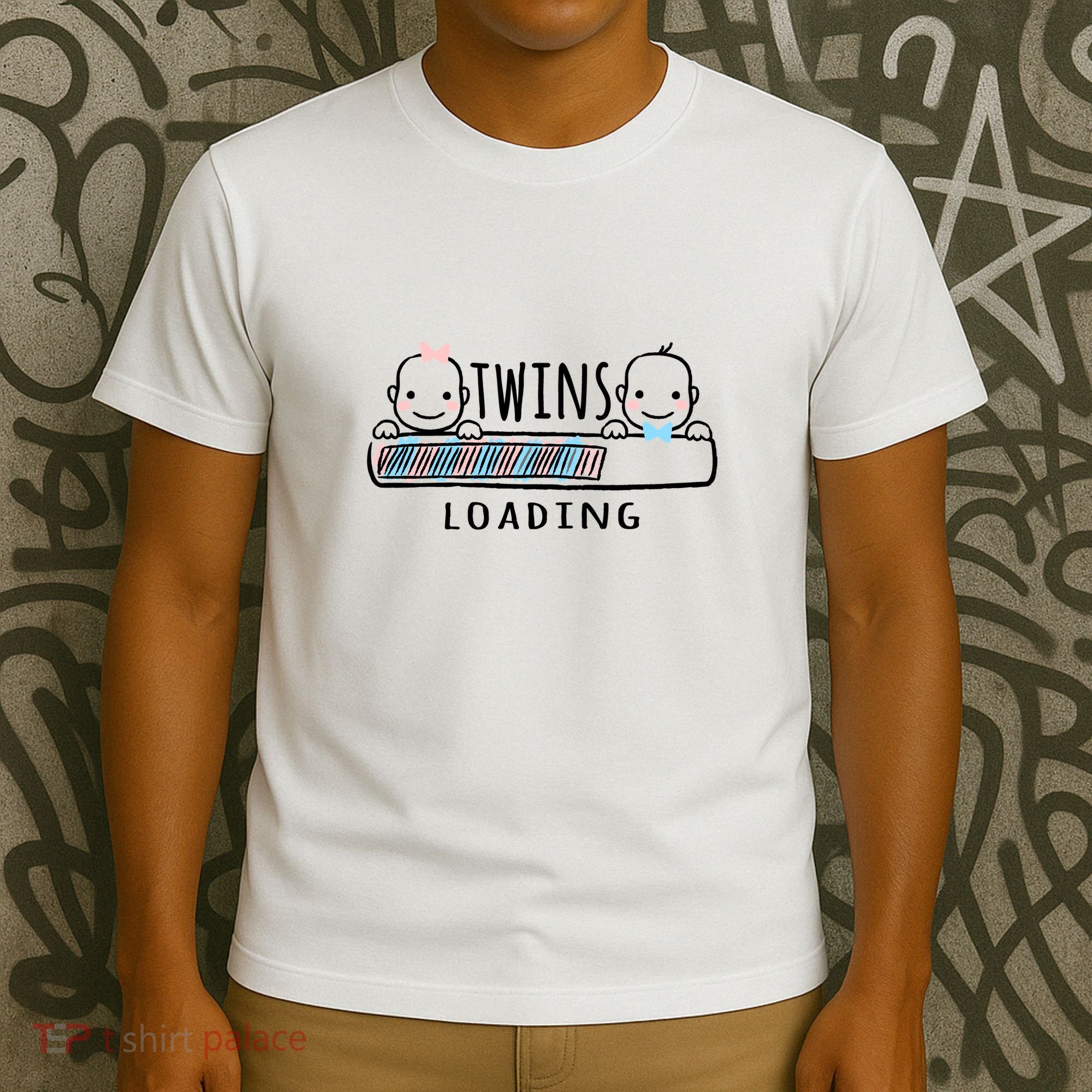 Twins loading cute twin mother  T-Shirt