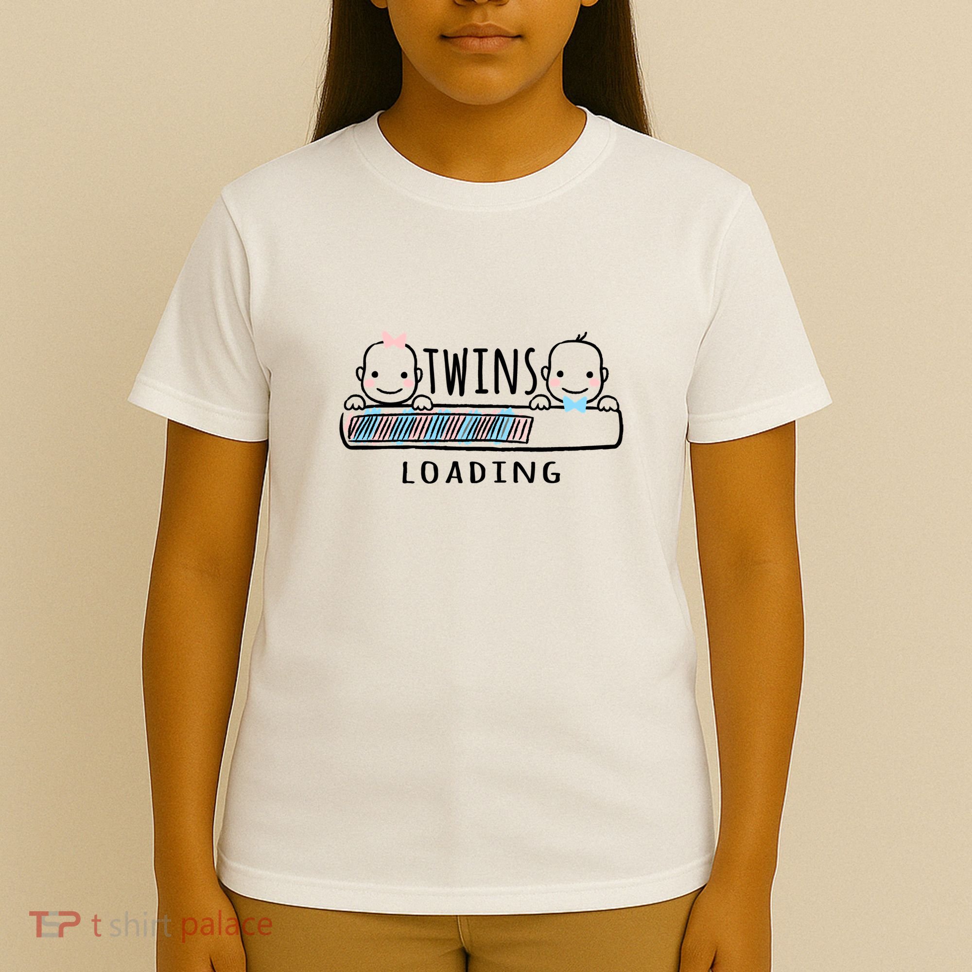 Twins loading cute twin mother  T-Shirt