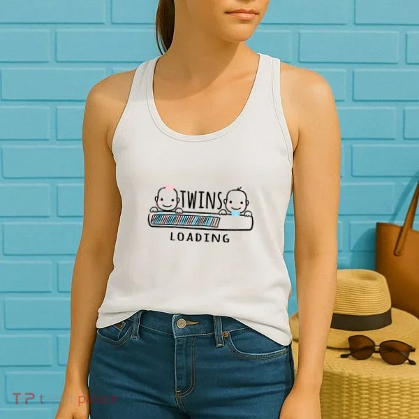 Twins loading cute twin mother  Women's Tank Top