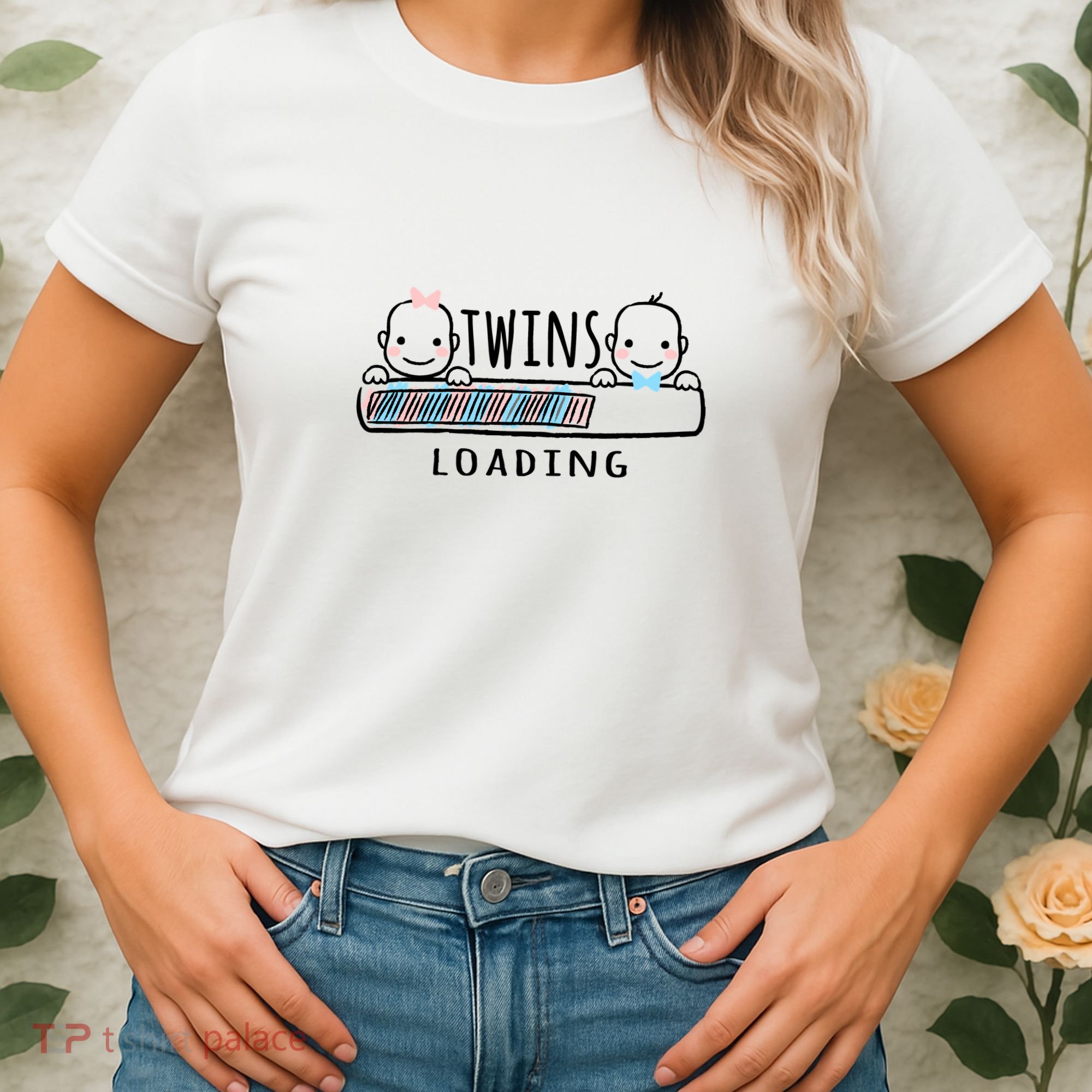Twins loading cute twin mother  Women's T-Shirt