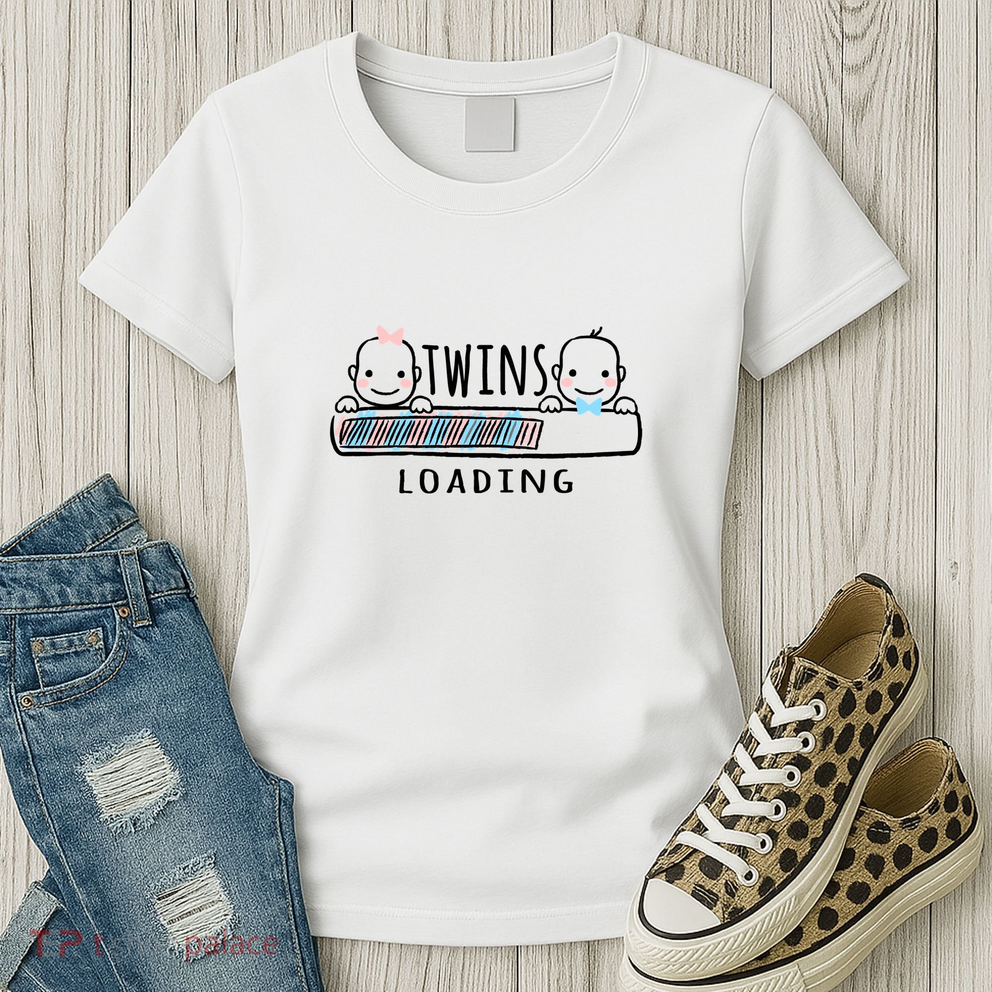 Twins loading cute twin mother  Women's T-Shirt
