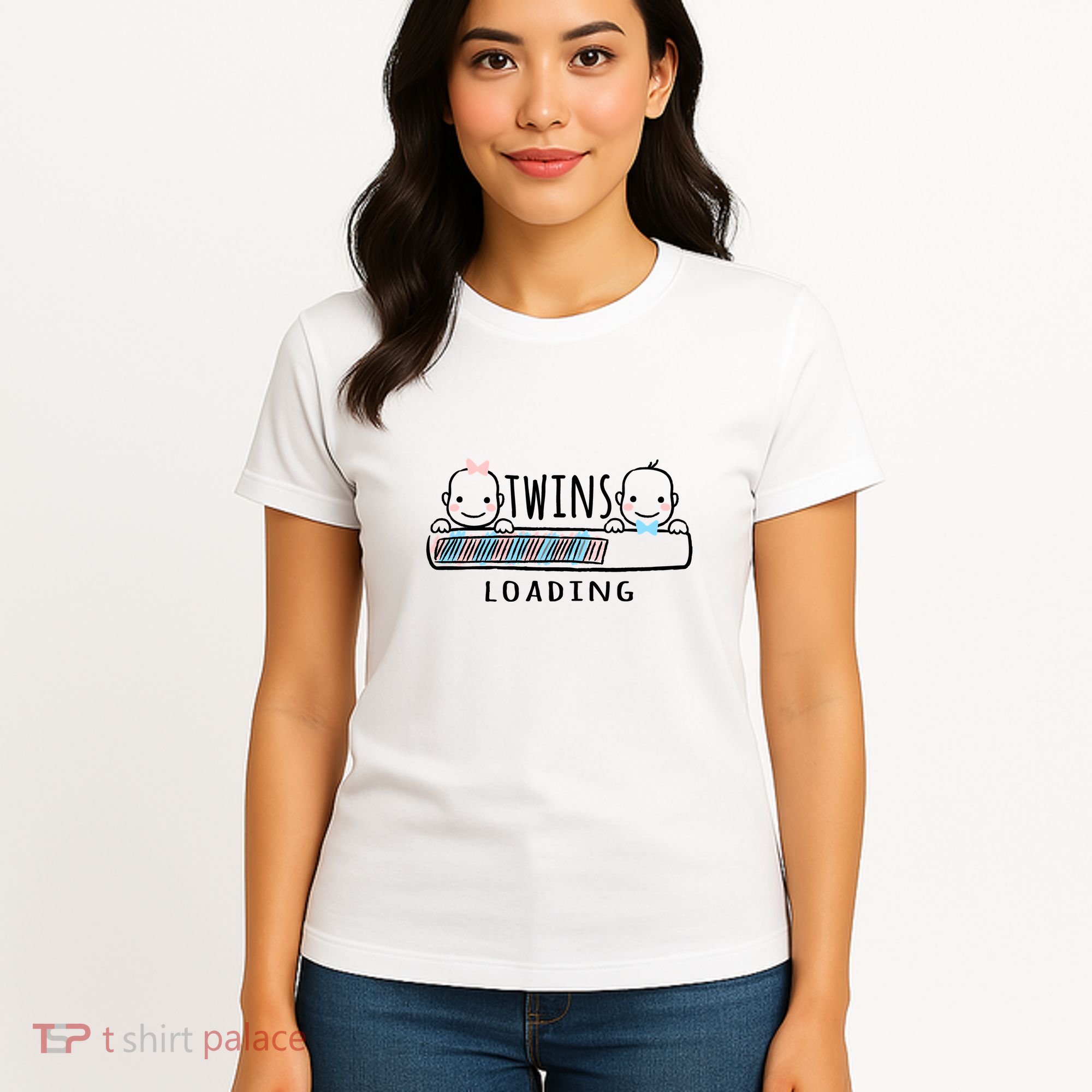 Twins loading cute twin mother  Women's T-Shirt