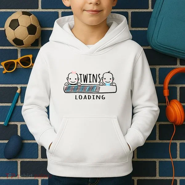 Twins loading cute twin mother  Kids Hoodie