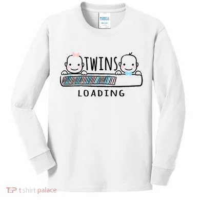 Twins loading cute twin mother  Kids Long Sleeve Shirt