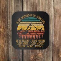 There Was Jesus Christian Faith Quote Leopard Rainbow Coaster thumb 0
