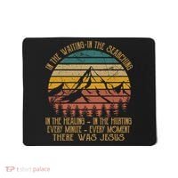 There Was Jesus Christian Faith Quote Leopard Rainbow Mousepad thumb 0