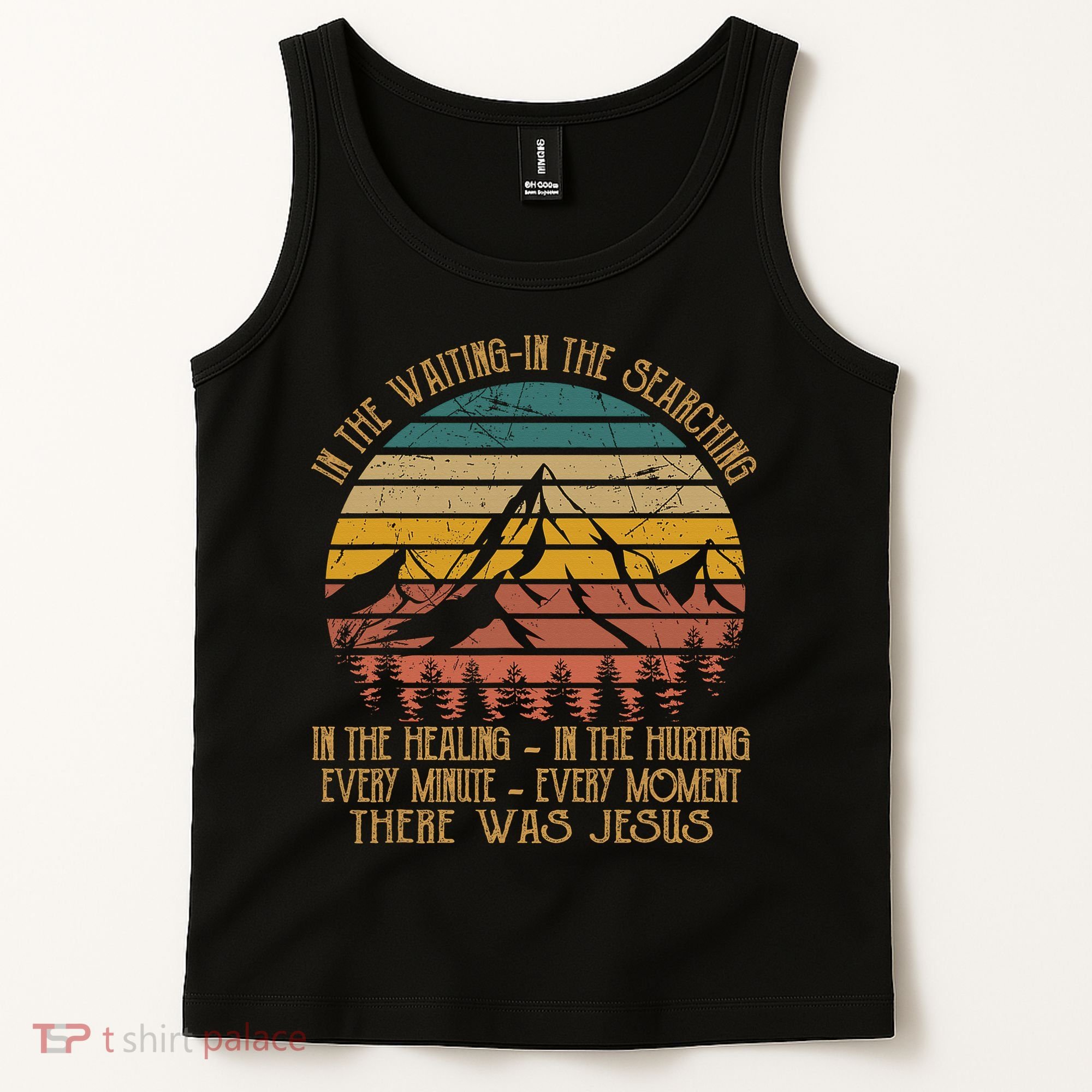 There Was Jesus Christian Faith Quote Leopard Rainbow Tank Top