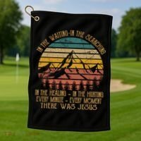 There Was Jesus Christian Faith Quote Leopard Rainbow Golf Towel thumb 1