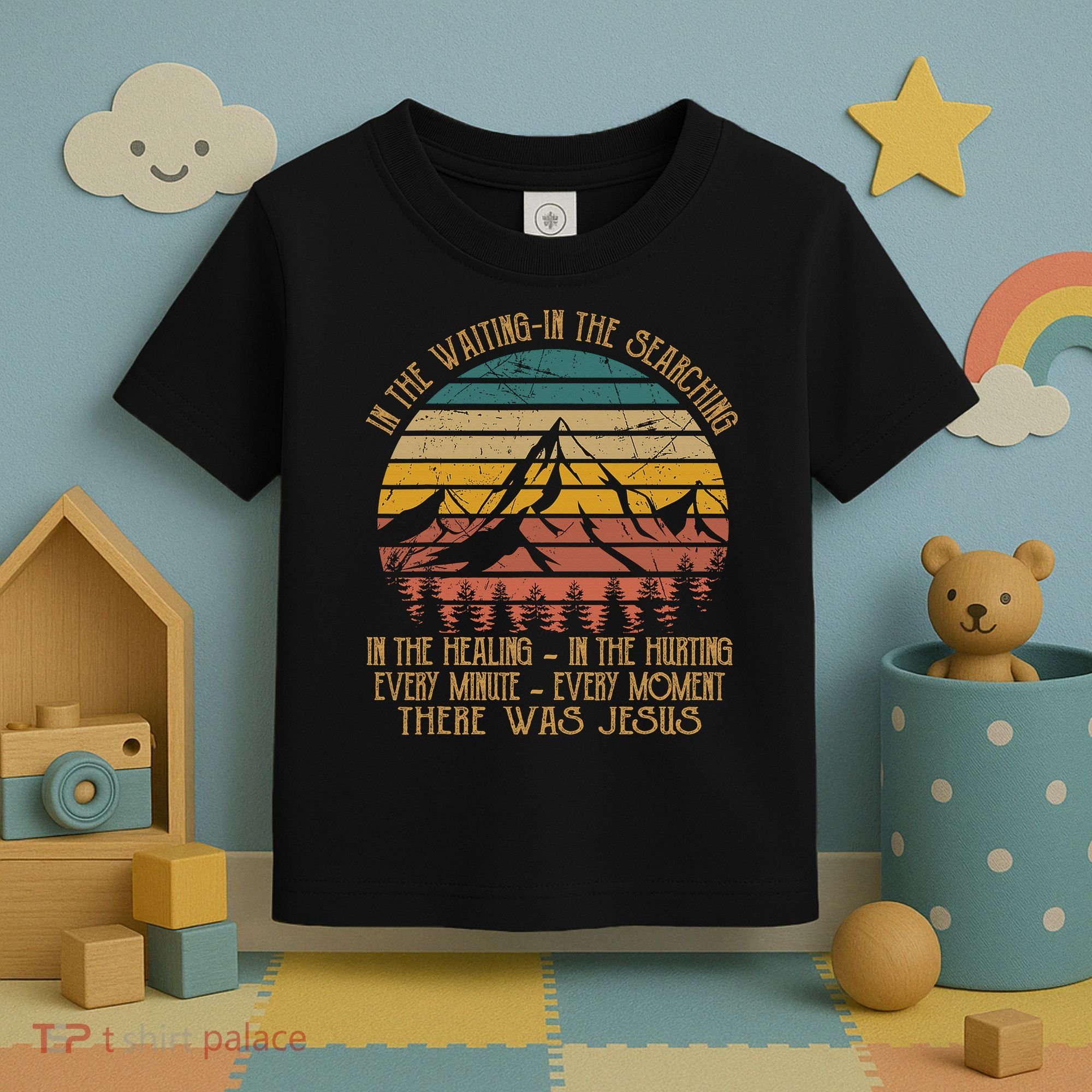 There Was Jesus Christian Faith Quote Leopard Rainbow Toddler T-Shirt
