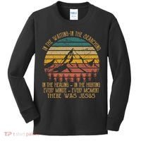 There Was Jesus Christian Faith Quote Leopard Rainbow Kids Long Sleeve Shirt thumb 0