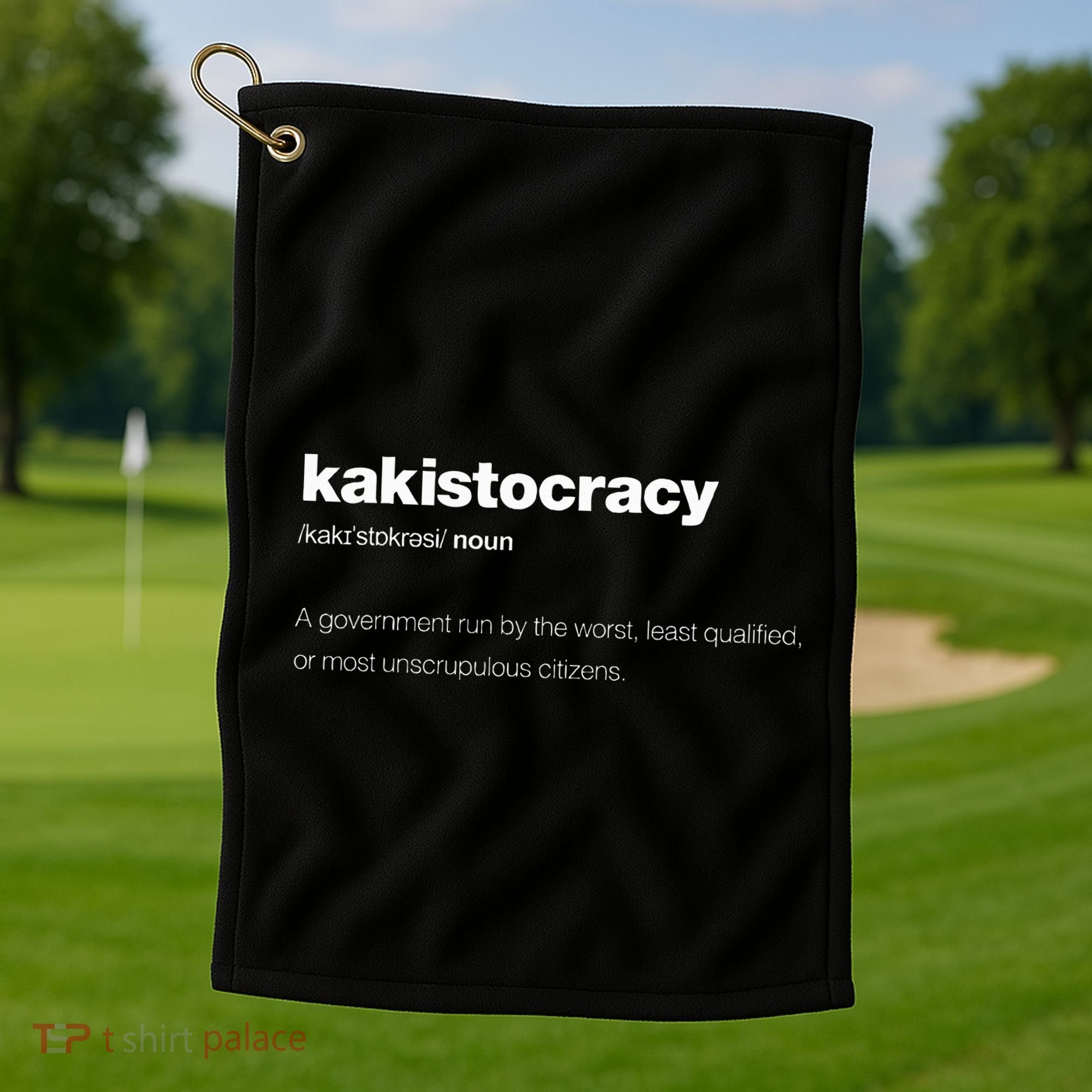 The Word Kakistocracy With A Dictionary Definition Golf Towel