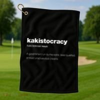 The Word Kakistocracy With A Dictionary Golf Towel thumb 1